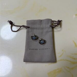 David Yurman Silver and Clear Gem Earrings